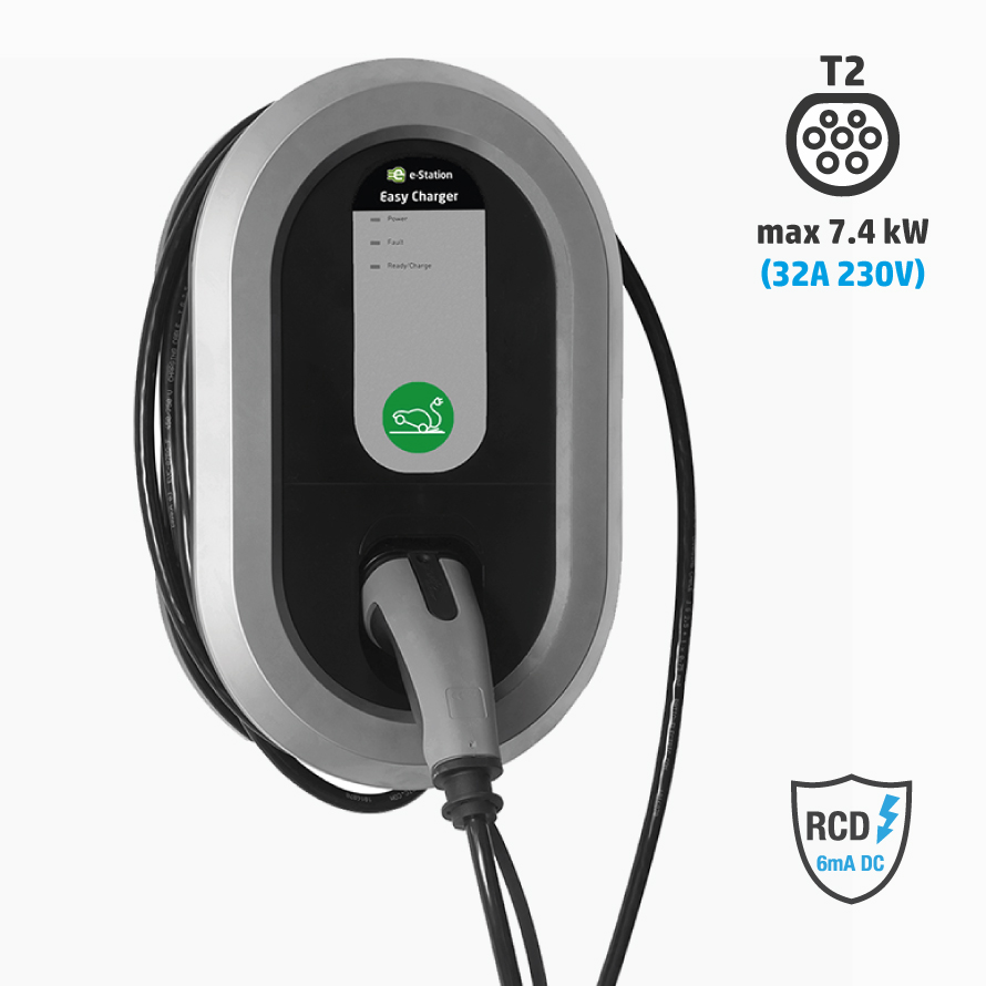 Easy Charger Single-phase (T2 cable 5m) max. 7.4 kW (32A 230V) - e-Station  Store