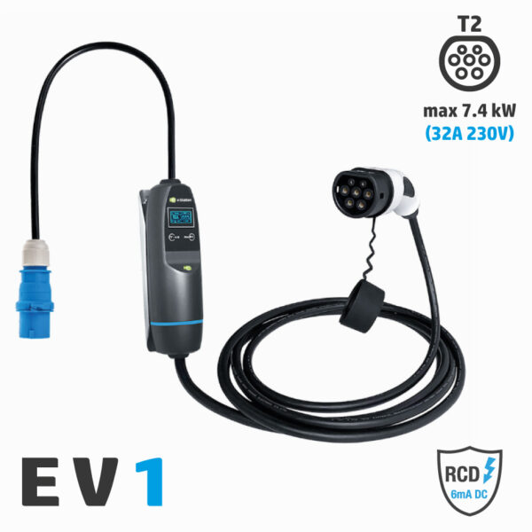 Vhbw - vhbw Câble de recharge type 2 vers type 2 compatible avec  Mercedes-Benz EQE, EQS, EQV, GLA 250e voiture électrique - 1 phase, 32 A, 7  kW, 7 m - Câble antenne - Rue du Commerce